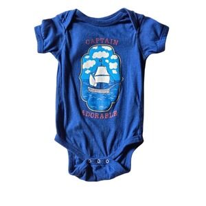 Captain Adorable/Infant Nautical Blue Onesie/Sailboat Graphic/Size 18M